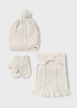 Mayoral Baby 3 Piece Hat and Scarf Set