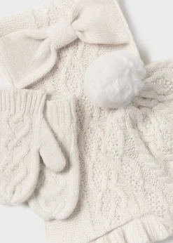 Mayoral Baby 3 Piece Hat and Scarf Set