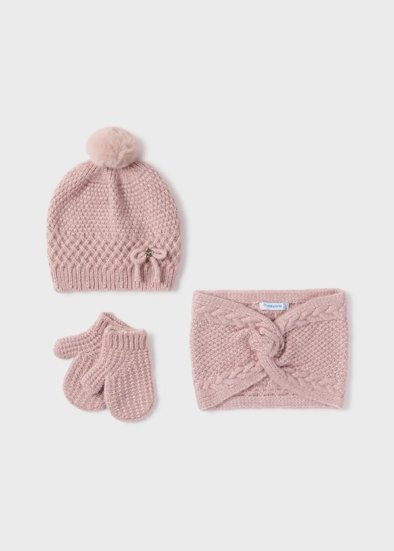 Mayoral Baby 3 Piece Hat and Scarf Set