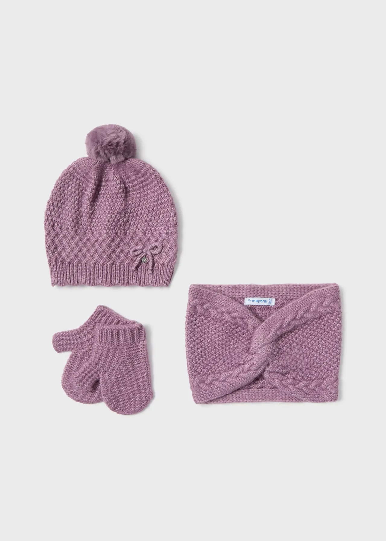 Mayoral Baby 3 Piece Hat and Scarf Set