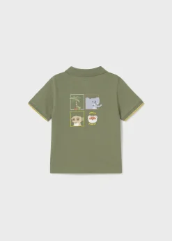 BOY Mayoral Baby Applique Polo Shirt