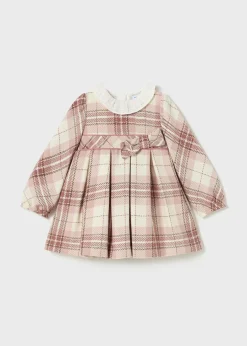 Mayoral Baby Checked Ruffle Neck Dress