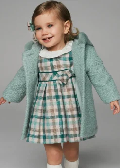 Mayoral Baby Checked Ruffle Neck Dress