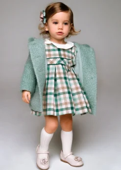 Mayoral Baby Checked Ruffle Neck Dress