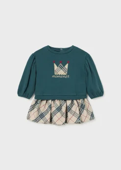 Mayoral Baby Checked Skirt and Sweater Set
