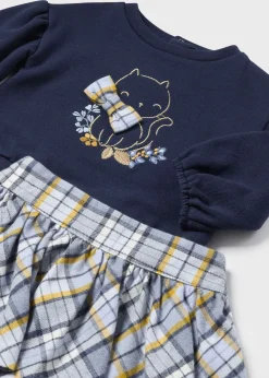 Mayoral Baby Checked Skirt and Sweater Set