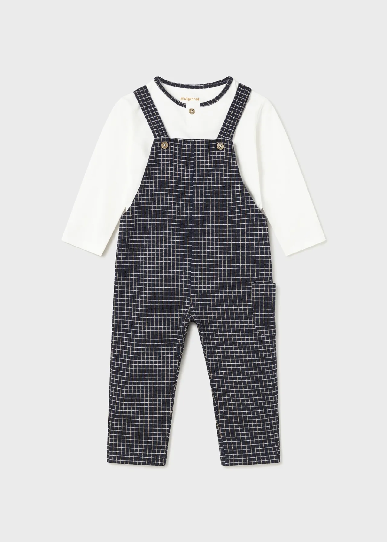 BOY Mayoral Baby Dungarees and T-Shirt Set