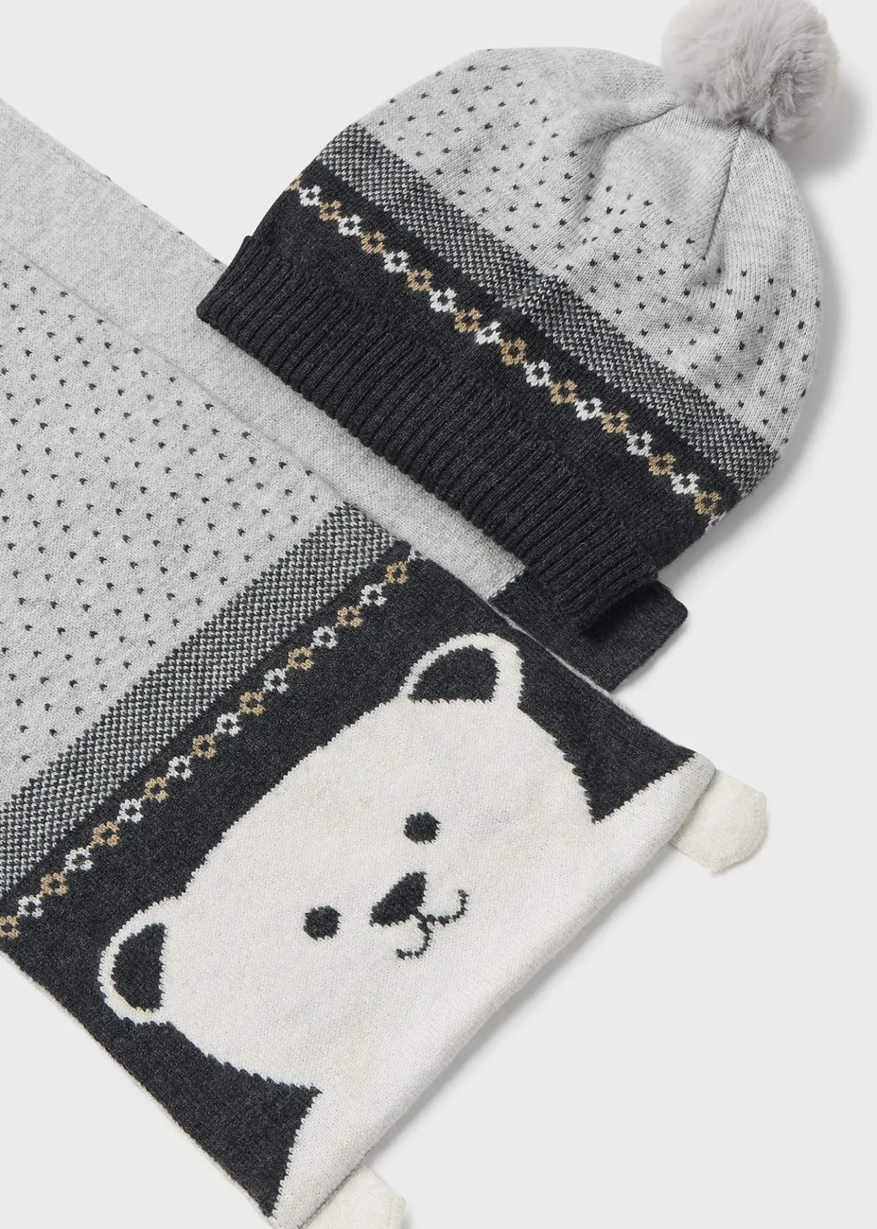 BOY Mayoral Baby Hat and Teddy Scarf Set