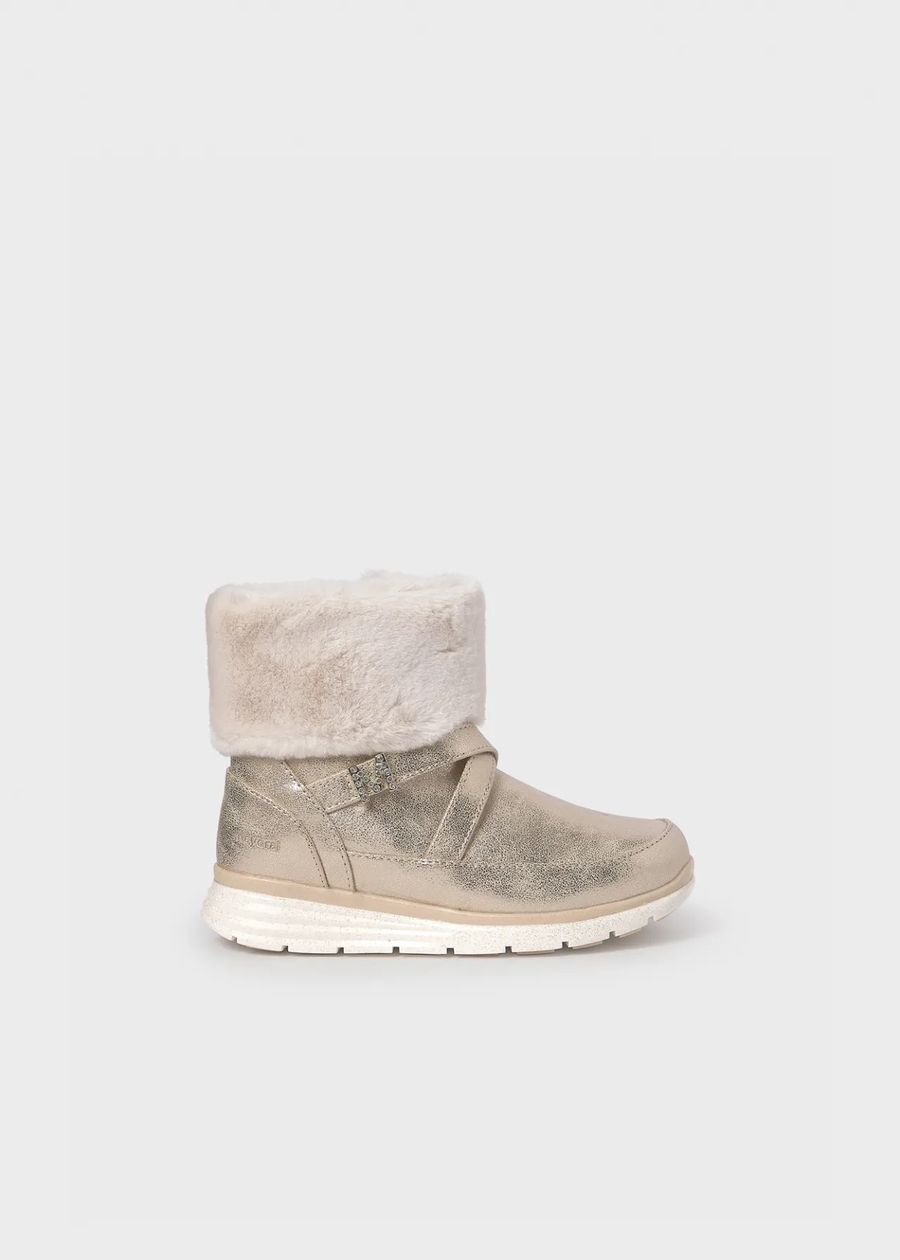 Mayoral Baby Metallic Fur Ankle Boots