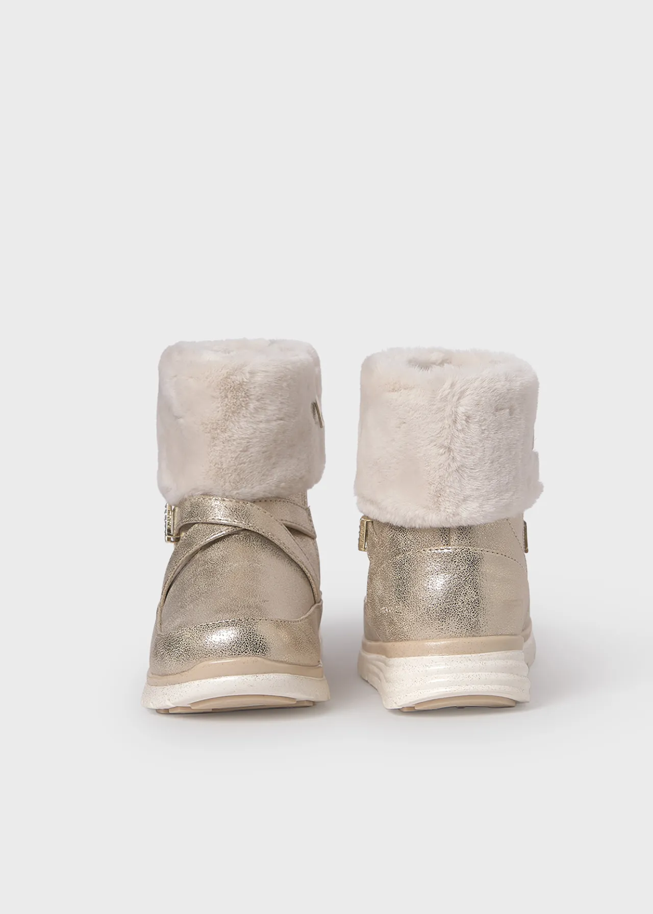 Mayoral Baby Metallic Fur Ankle Boots