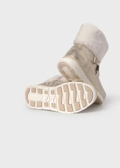 Mayoral Baby Metallic Fur Ankle Boots