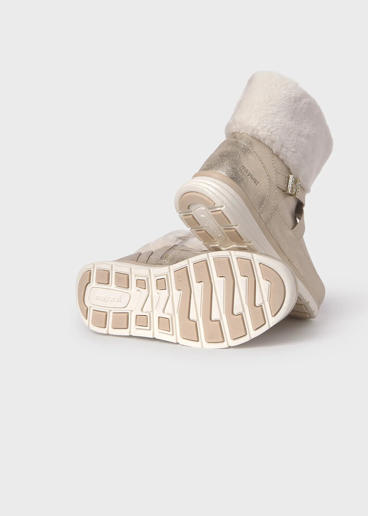 Mayoral Baby Metallic Fur Ankle Boots