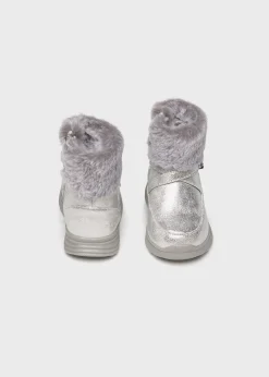 Mayoral Baby Metallic Fur Ankle Boots