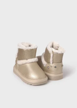 Mayoral Baby Metallic Sequin Ankle Boots