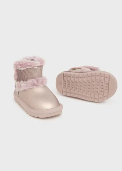 Mayoral Baby Metallic Sequin Ankle Boots