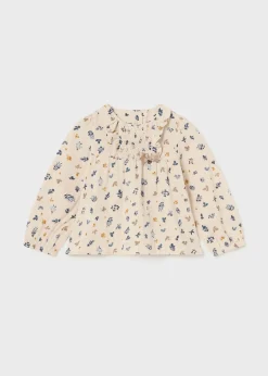 Mayoral Baby Print Chiffon Blouse