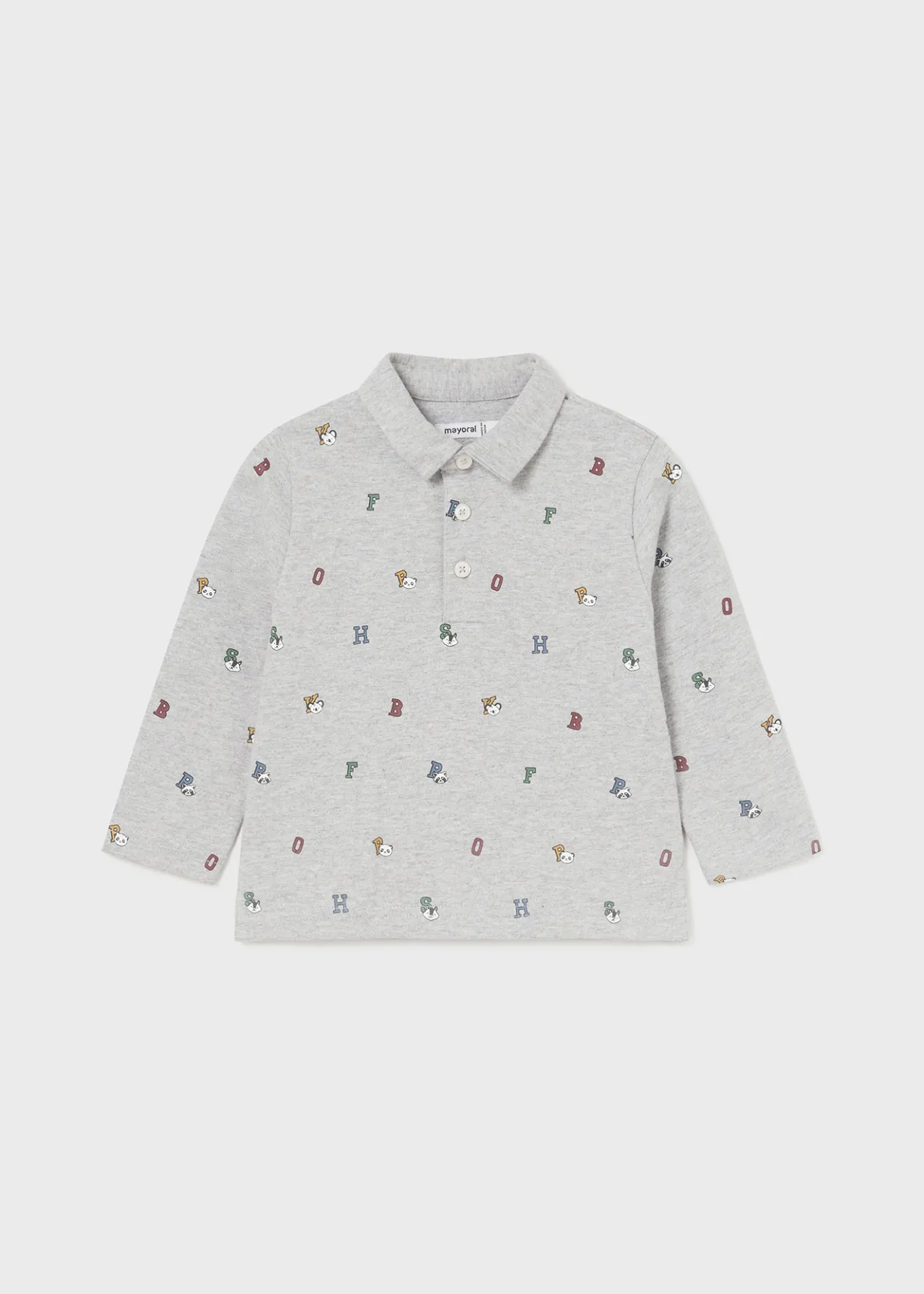 BOY Mayoral Baby Print Polo Shirt