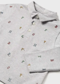 BOY Mayoral Baby Print Polo Shirt