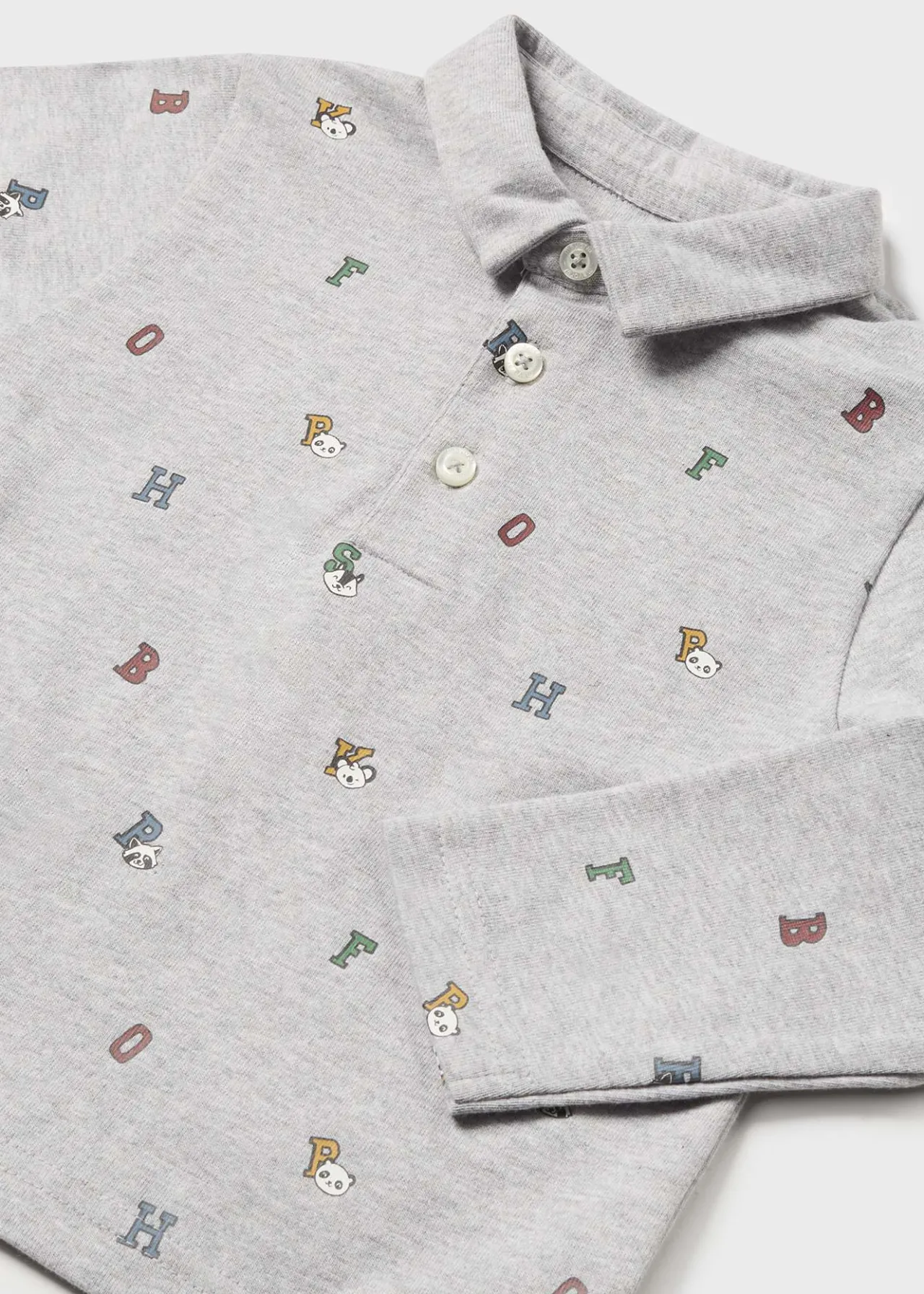 BOY Mayoral Baby Print Polo Shirt