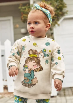 Mayoral Baby Print Sweater Dress