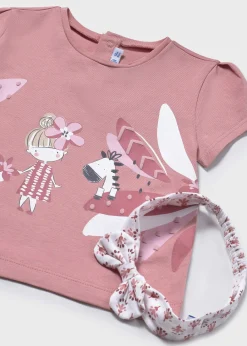 Mayoral Baby Printed T-Shirt with Headband