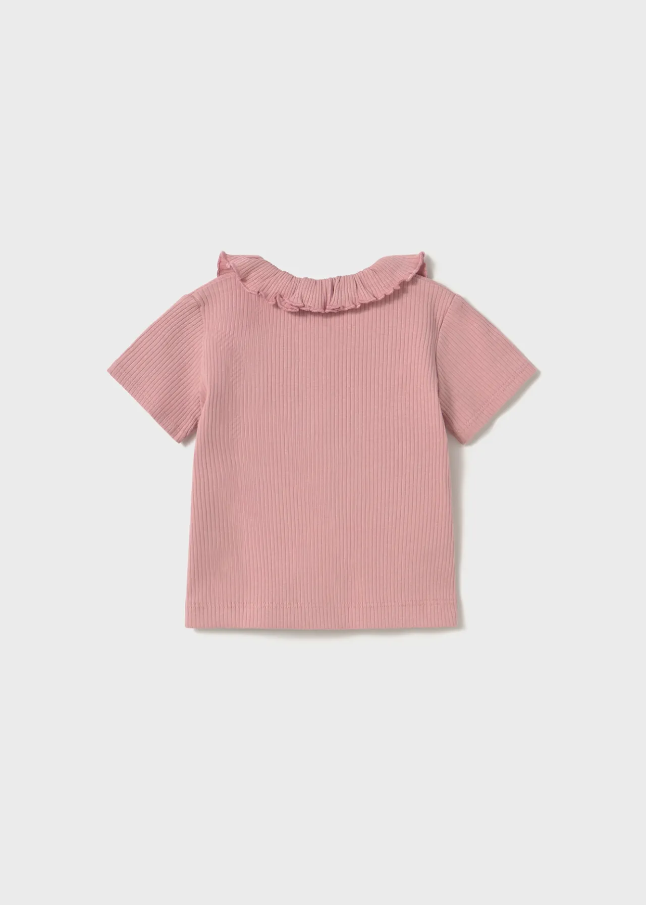 Mayoral Baby Ribbed Polo with Ruffle Collar