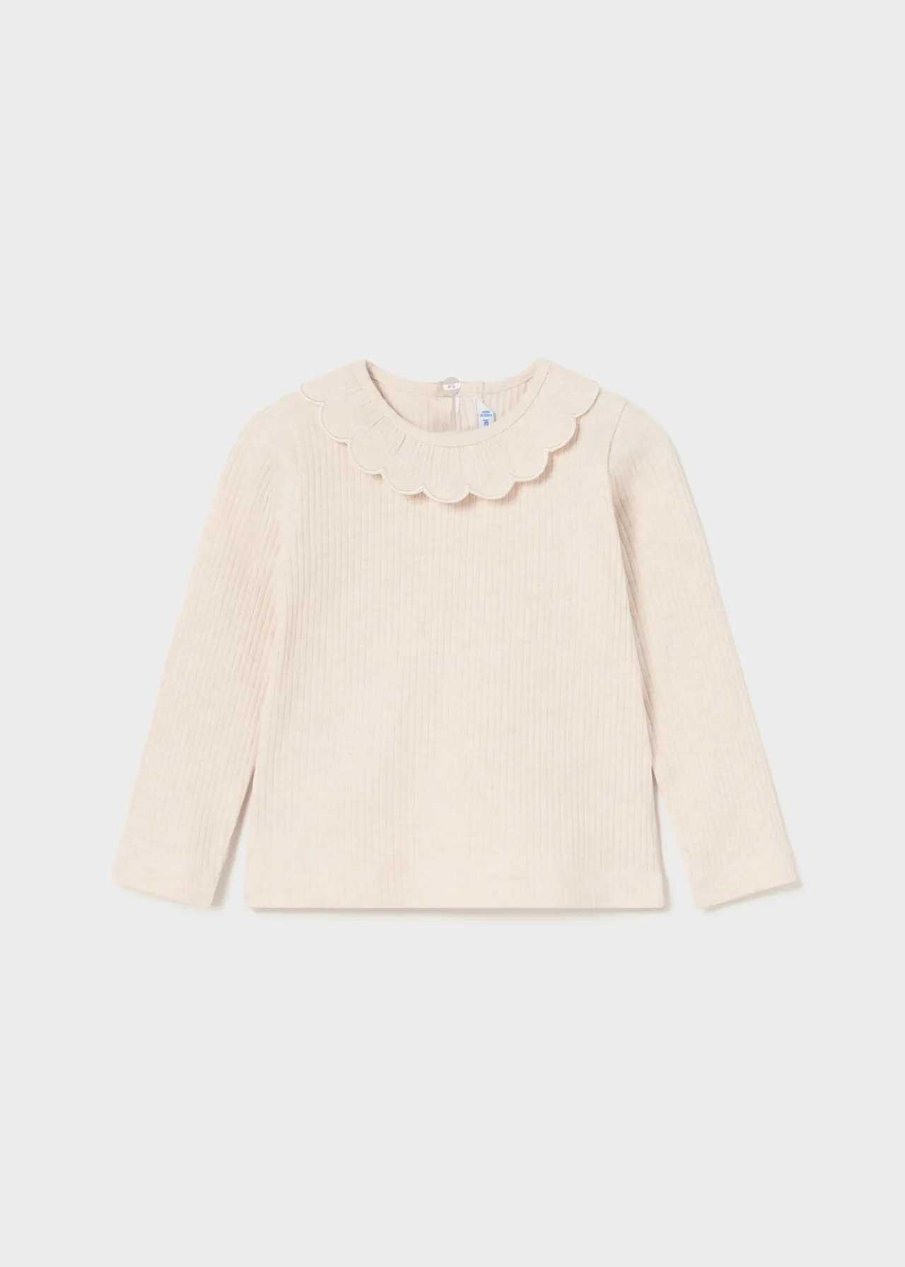 Mayoral Baby Ribbed Ruffle Neck T-Shirt