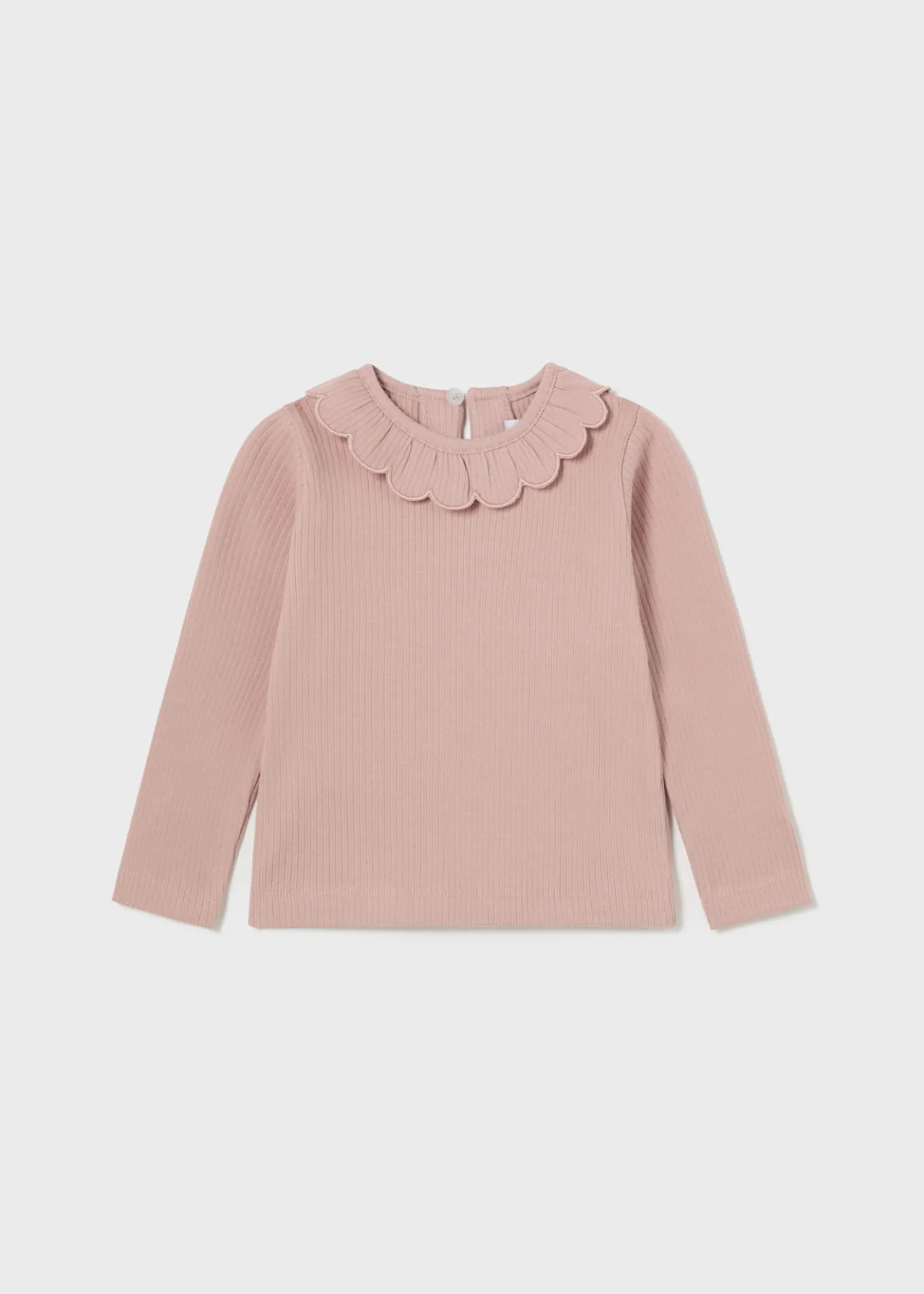 Mayoral Baby Ribbed Ruffle Neck T-Shirt