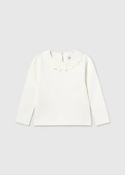 Mayoral Baby Ribbed Ruffle Neck T-Shirt