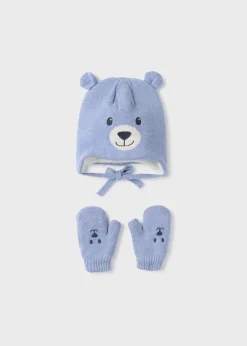 BOY Mayoral Baby Teddy Hat and Mittens Set