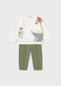BOY Mayoral Baby Tracksuit with Printed Sweatshirt