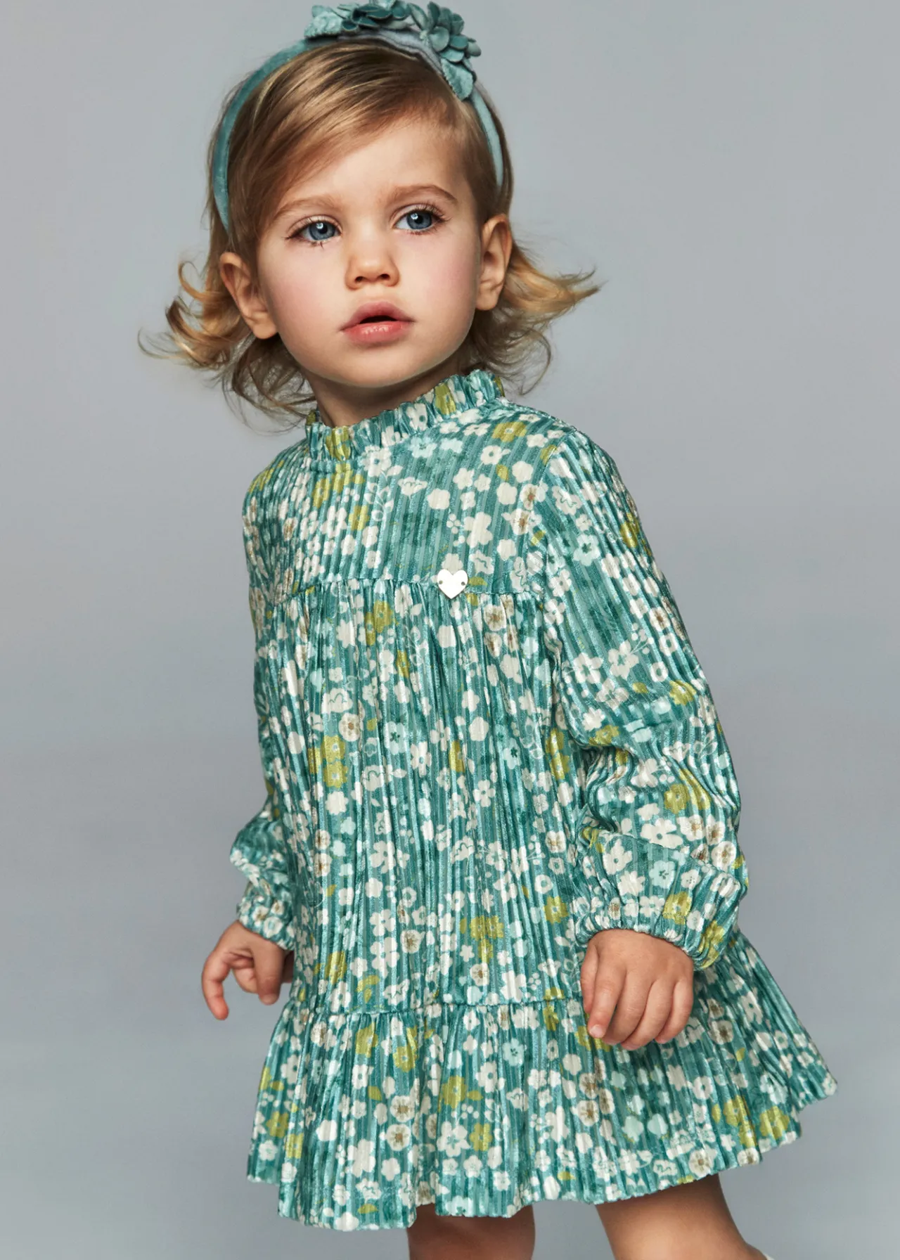 Mayoral Baby Velvet Floral Dress