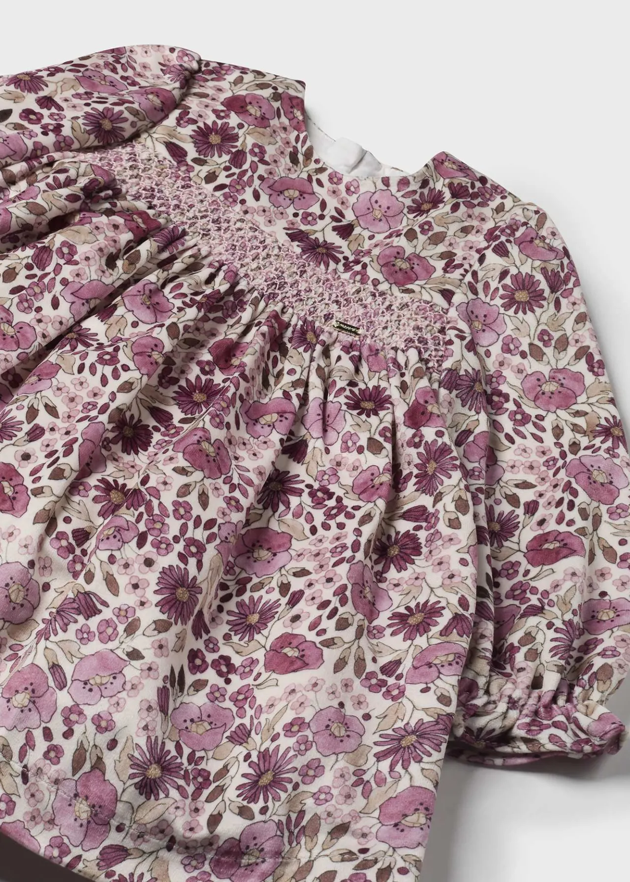 Mayoral Baby Velvet Print Dress