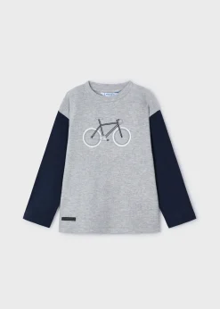 BOY Mayoral Boy Embroidered Bicycle T-Shirt