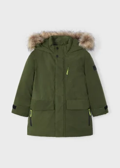 BOY Mayoral Boy Faux Fur Hood Parka