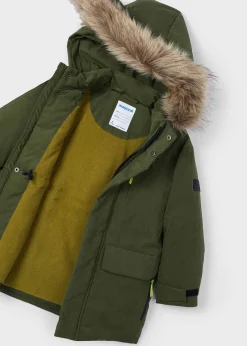 BOY Mayoral Boy Faux Fur Hood Parka