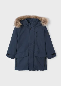 BOY Mayoral Boy Faux Fur Hood Parka