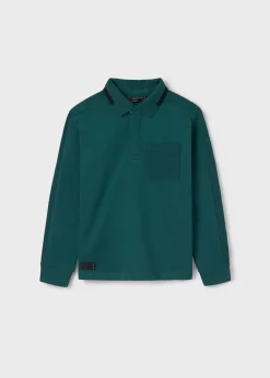 BOY Mayoral Boy Pique Contrast Polo Shirt
