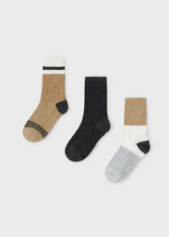 BOY Mayoral Boy Set of 3 Color Block Socks