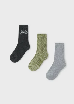 BOY Mayoral Boy Set of 3 Structured Socks