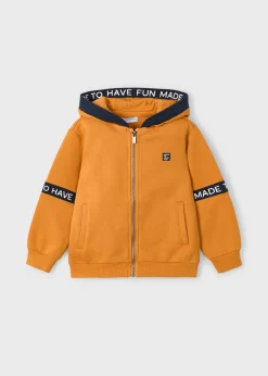 BOY Mayoral Boy Text Stripe Zip Hoodie