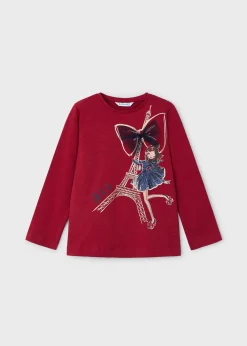 Mayoral Girl Applique and Print T-Shirt