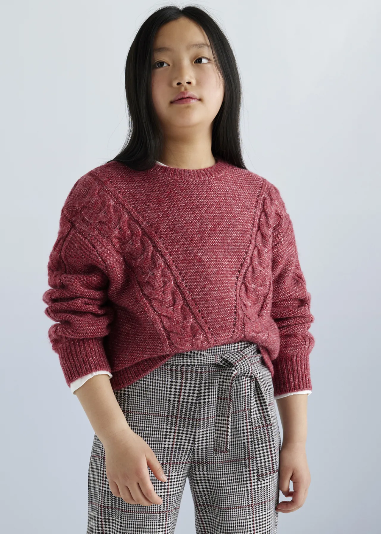 Mayoral Girl Braided Sweater