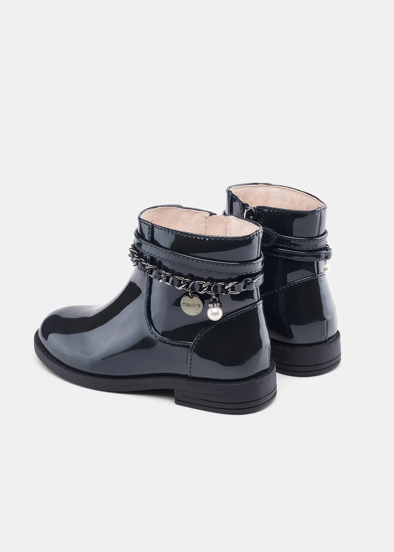 Mayoral Girl Chain Patent Leather Boots