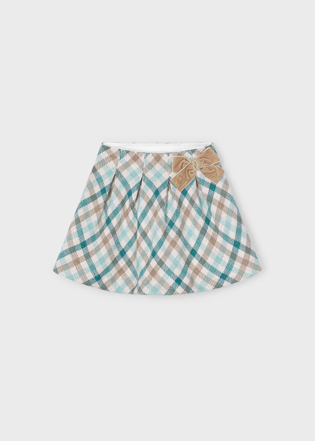 Mayoral Girl Checked Skirt with Bow