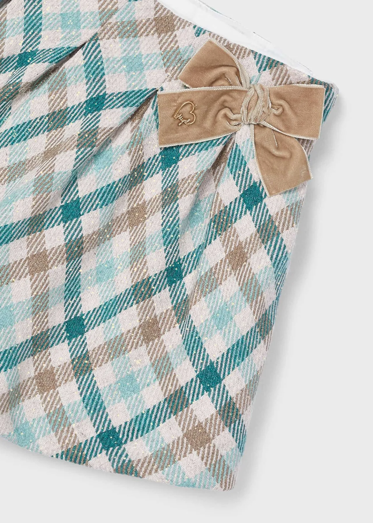 Mayoral Girl Checked Skirt with Bow