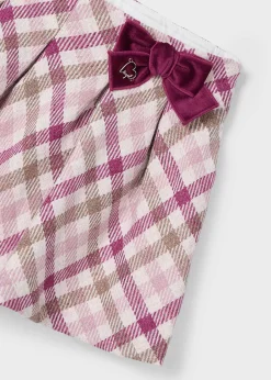 Mayoral Girl Checked Skirt with Bow