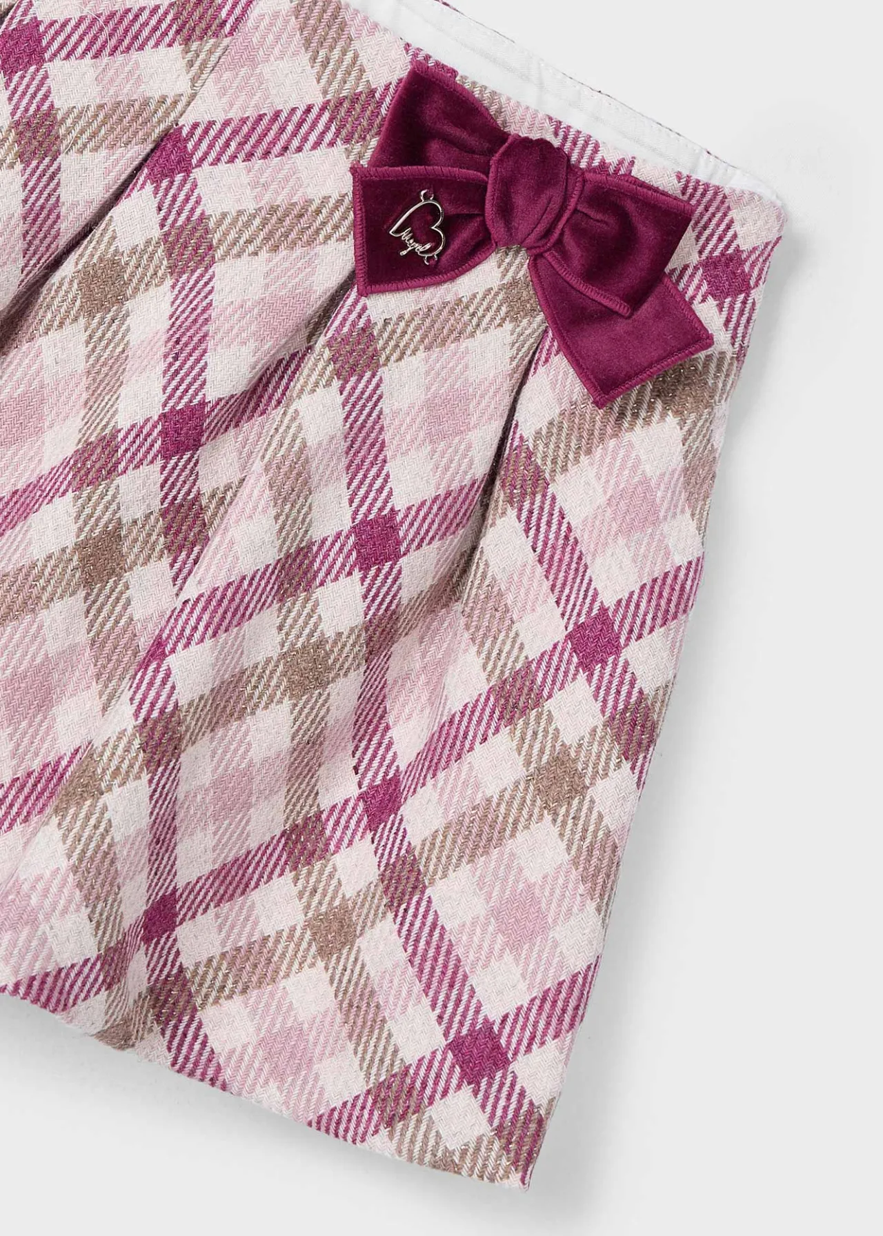 Mayoral Girl Checked Skirt with Bow