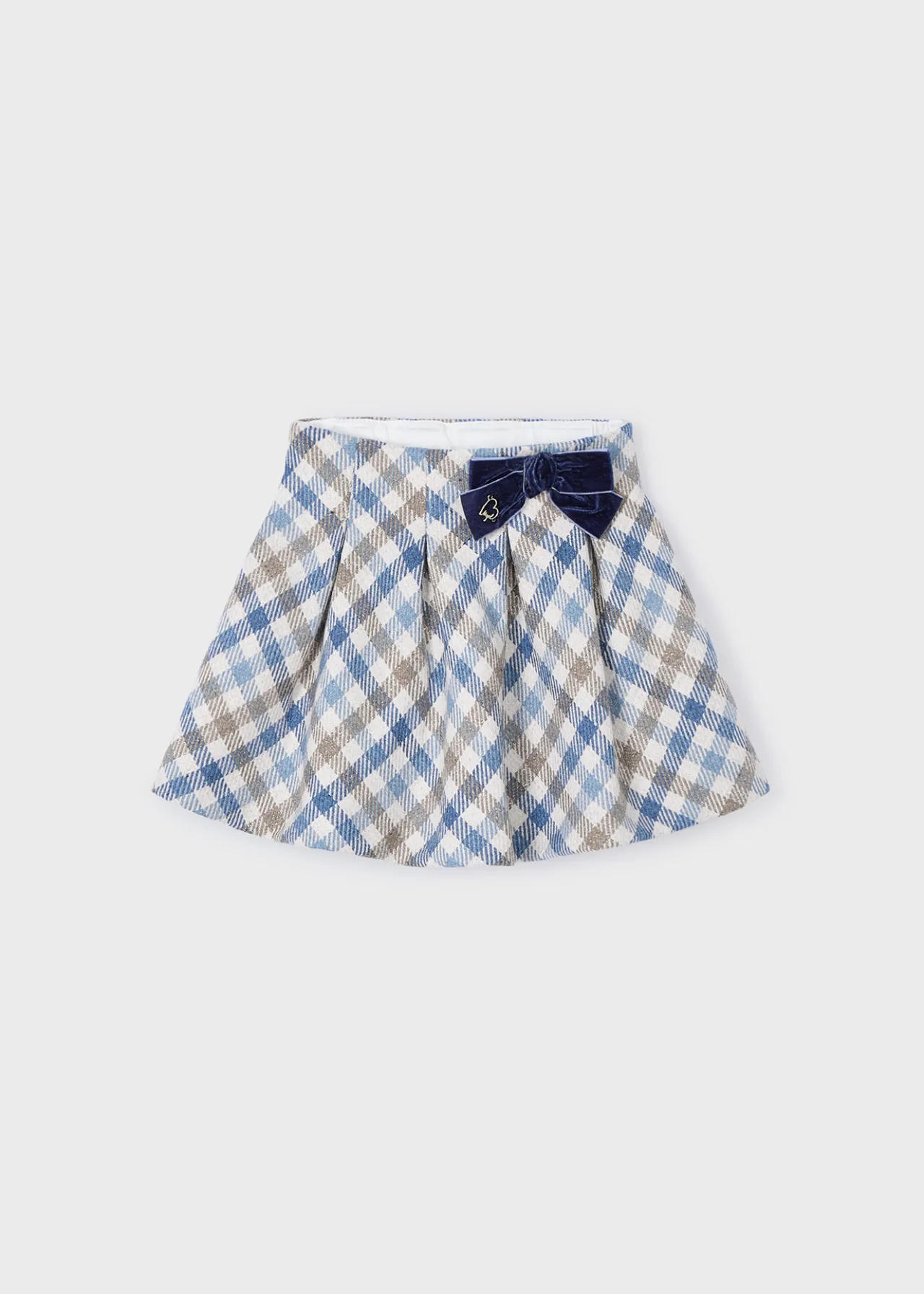 Mayoral Girl Checked Skirt with Bow