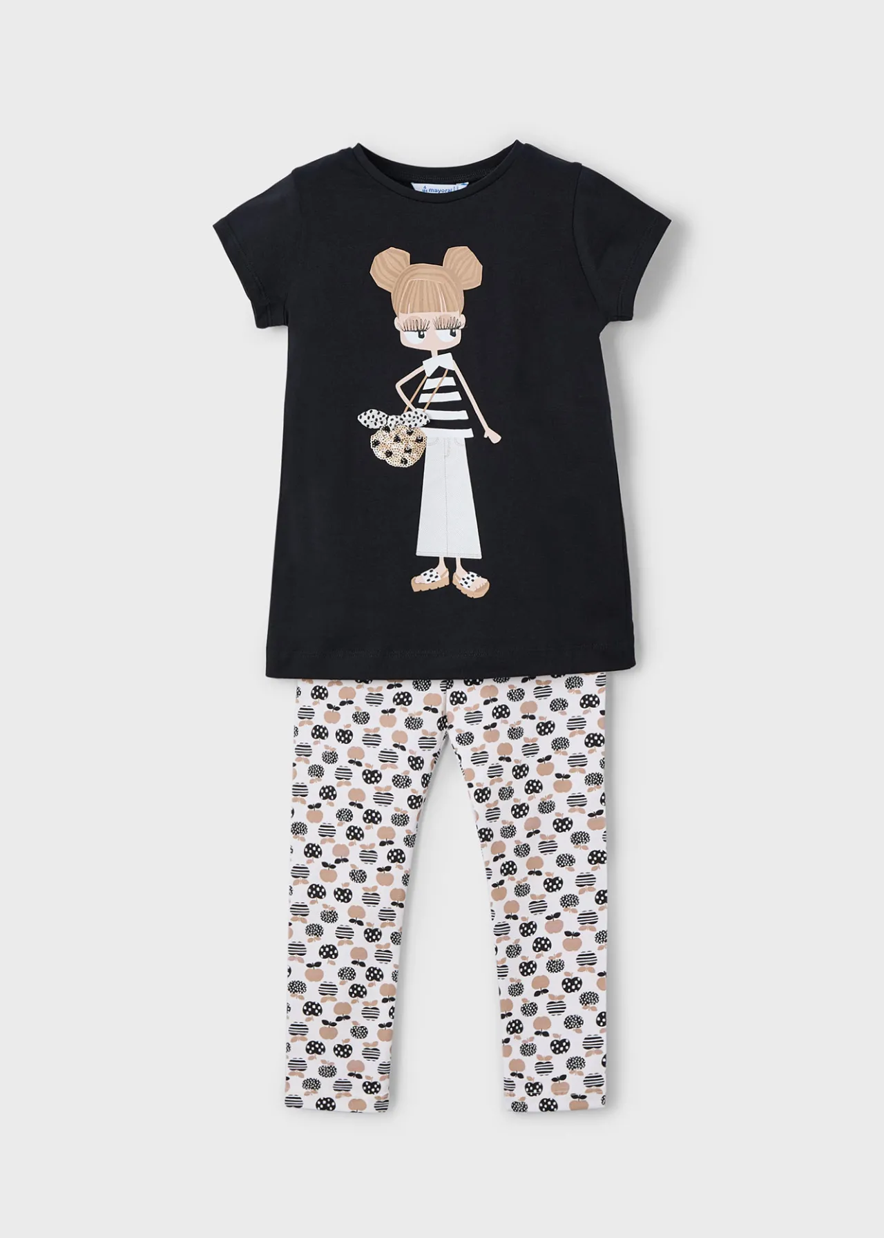 Mayoral Girl Cropped Leggings and Printed T-Shirt Set